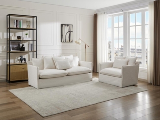 Vente-unique - Sofa 3-Sitzer & Sessel - melierter Stoff - Beige - MASLINO von Maison Céphy