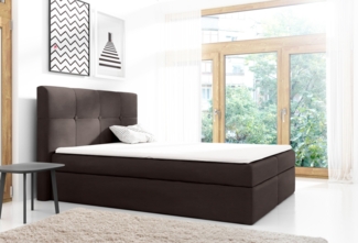 99rooms Verduro Boxspringbett Kunstleder SOFT Braun 120x200 cm