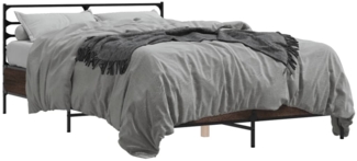 vidaXL Bettgestell Braun Eichen-Optik 140x190 cm Holzwerkstoff Metall 3280081