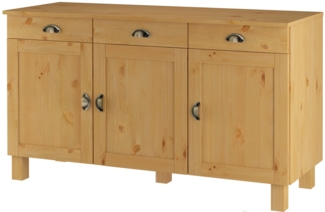 loft24 Sideboard Tyler, Anrichte, Wohnzimmer Schrank, Kiefer, Landhaus, Breite 150 cm
