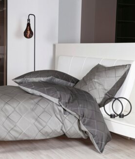Janine Wendebettwäsche J. D. 87053, Mako-Satin, 2 teilig, Bettwäsche aus Baumwolle, Bettwäsche mit Rauten-Design