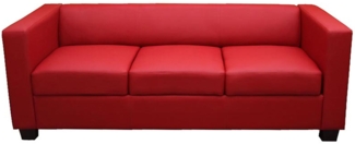3er Sofa Couch Loungesofa Lille ~ Leder, rot