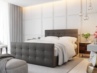 yourhouse24 Boxspringbett Cleo Leder mit 2 Bettkästen, Doppelbett mit Bonell-Matratze + Topper