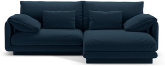Micadoni Ecksofa Torino 3-Sitzer Strukturierter Stoff Marineblau Rechts