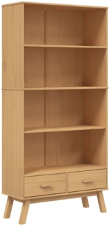 vidaXL Bücherregal OLDEN 4 Fächer Braun Massivholz Kiefer 358612