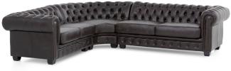 Ecksofa Chesterfield Echtleder I braun