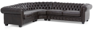 Ecksofa Chesterfield Echtleder I braun