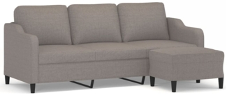 vidaXL 3-Sitzer-Sofa mit Hocker Taupe 180 cm Stoff 3201142