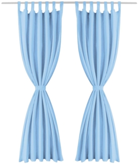 vidaXL Vorhänge Mikro-Satin 2 Stk. mit Schlaufen 140 x 175 cm Türkis 132219