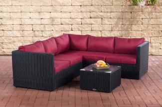 Ecksofa-Garnitur Liberi 5mm Rubinrot (Farbe: schwarz)