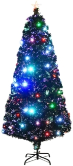 vidaXL Künstlicher Weihnachtsbaum mit Ständer/LED 180 cm Fiberoptik, Mit Beleuchtung [284302]