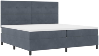 vidaXL Boxspringbett mit Matratze Dunkelgrau 200 x 200 cm Samt 3343335