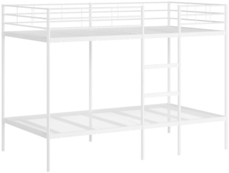 vidaXL Etagenbett ohne Matratze Weiß 107x203 cm Stahl 42000332