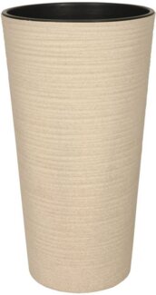 Heimwerkercenter Übertopf MePla - Hochkübel Lilia Strip ECO -ø19cm / H=36cm - creme