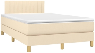 vidaXL Boxspringbett mit Matratze Creme 120x190 cm Stoff 3269791
