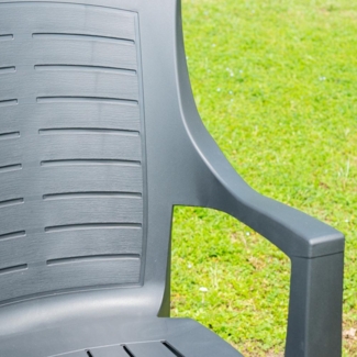 Progarden Stapelsessel polypropylen wetterfest Talia Stapelsessel anthrazit holzoptik