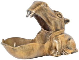 riess-ambiente Dekoschale HIPPO 30cm messing gold · Schmuckschale aus Metall im Tier-Design (Einzelartikel, 1 St), afrikanischer Nilpferd-Look · handmade · Schlüsselschale · Accessoire