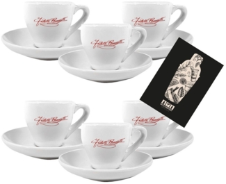 Ramazzotti Espresso Tasse 6er Set Barista Espressotasse mit Untersetzer