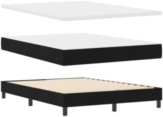 vidaXL Boxspringbett mit Matratze Schwarz 160x200 cm Stoff 3340033