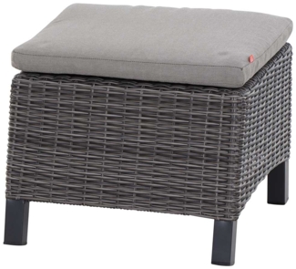 Gartenhocker Corido , Rattan , Grau, Schwarz , 54 x 40 x 50 cm