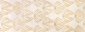 Vente-unique - Flurteppich Art Déco - 80 x 200 cm - Polypropylen - Beige & Goldfarben - LYSA