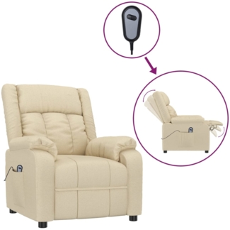 vidaXL Relaxsessel Elektrisch Creme Stoff 3143576