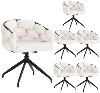 HAUSS SPOLE Drehstuhl 6er Drehstuhl 360° drehbar, mit Rückenlehne, Ergonomischer Stuhl Beige (Polsterstuhl, Wohnzimmerstuhl, Küchenstuhl, 6 St), Ergonomischer Stuhl, Bubble Stühle