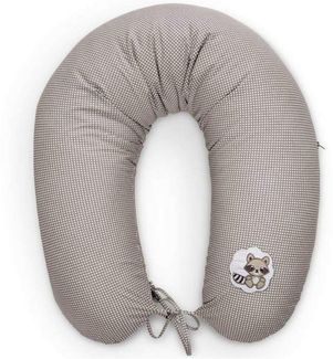 Sei Design Stillkissen Schwangerschaftskissen 170x30 cm, Füllung: schadstoffgeprüfte 3-D Faserbällchen Taupe-Waschbär