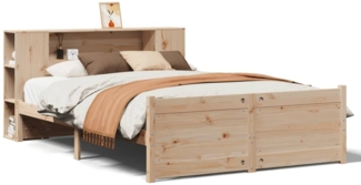 vidaXL Massivholzbett mit Regal ohne Matratze 135x190 cm Kiefer 3322431