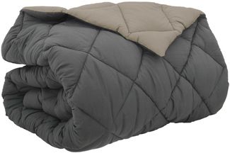 vidaXL Winterbettdecke Hellgrau und Anthrazit 200 x 200 cm Mikrofaser 42025755