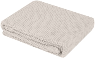 Kikka boo Babydecke Dream Big gestrickt,100% Baumwolle 100 x 75 cm Kuscheldecke beige