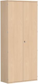 Garderobenschrank mit ausziehbarem Garderobenhalter, 100x42x230cm, Buche