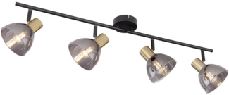 Deckenleuchte Wohnzimmer Rauchglas Deckenlampe Schwarz Deckenstrahler 54305-4