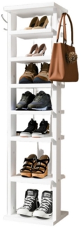 oyajia Schuhregal Standregal mit 7 Ebenen, mit verstellbaren Regalhöhen, 113cm, Schuhregal schmal platzsparend, für Eingangsbereich