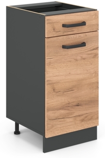 Küchenunterschrank R-Line Goldkraft Eiche 40 cm ohne Arbeitsplatte Vicco