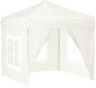 vidaXL Partyzelt Faltbar mit Seitenwänden Creme 2x2 m 93501