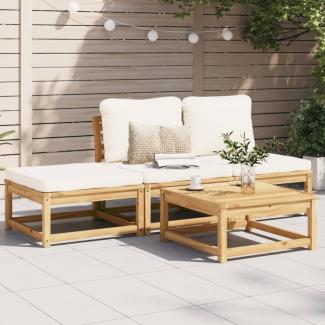 vidaXL 4-tlg. Garten-Lounge-Set mit Kissen Massivholz Akazie 3214303