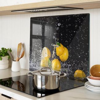 Tulup Schneidebrett Glas Spritzschutz Abdeckung Herdabdeckplatte Gelb Schutzplatte, (1-St), Essen & Getränke, Kaffeetasse, Braun