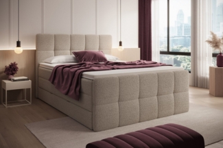wonello Boxspringbett Madison 2, mit Bettkasten, Taschenfederkern-Matratzen und wonello premium Topper
