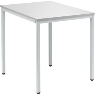 Soennecken Konferenztisch 800x700mm Gestell alusilber Platte lichtgrau