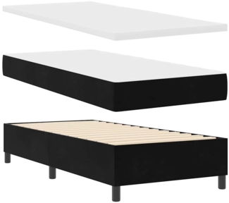 vidaXL Boxspringbett mit Matratze Schwarz 80 x 200 cm Samt 3344476