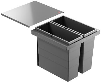 Hailo Abfallsammler 10000222 Triple XL 450 18/18 Liter dunkelgrau