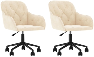 vidaXL Esszimmerstühle 2 Stk. Drehbar Creme Samt 3103430
