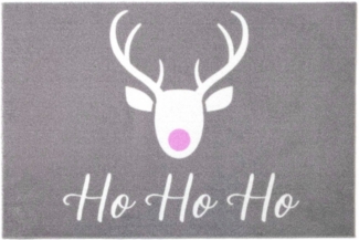 Primaflor-Ideen in Textil Fußmatte VELVET - HOHOHO, Made in Belgium, rechteckig, Höhe: 5 mm, Schmutzfangmatte, Weihnachten, mit Spruch, waschbar, rutschhemmend