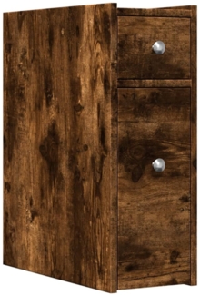 vidaXL Badschrank Schmal mit Rollen Räuchereiche Holzwerkstoff 855290