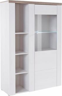 Home affaire Vitrine Larona, zeitlose Glasvitirne, Hochschrank Höhe 145 cm Stauraumvitrine mit dekorativer Rahmenoptik