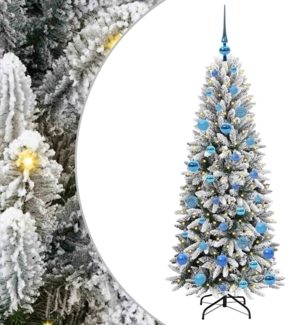 vidaXL Künstlicher Weihnachtsbaum mit 150 LEDs Weiß 63 x 63 x 150 cm 3396040