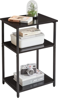 IBUYKE Beistelltisch 3 Ebenen Metallgestell Schwarz Wohnzimmer Schlafzimmer