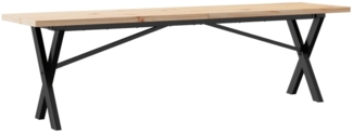 vidaXL Couchtisch X-Gestell 160x40x45,5 cm Massivholz Kiefer Stahl 3282756