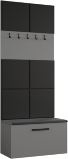 AX LIVING Garderoben Haken Rosanno I 80,6cm Breite Stilvoll Grau JS100